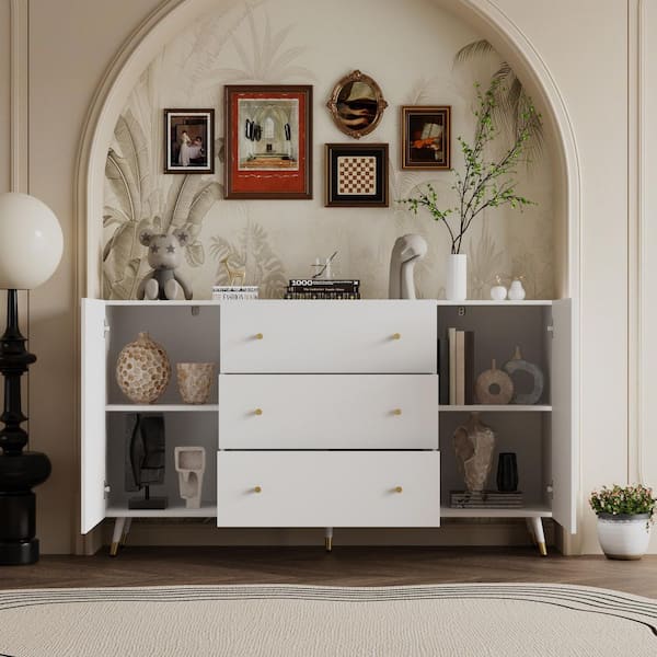 FUFU&GAGA 3-Drawer Chest White 3-Drawer Accent Chest