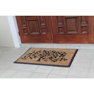 A1 Home Collections A1HC Welcome Flocked Entrance Door Mats Black/Beige 30  in. x 60 in. Rubber & Coir, Heavy Duty, Extra Large Size Doormat  A1HC200112WEL-N - The Home Depot