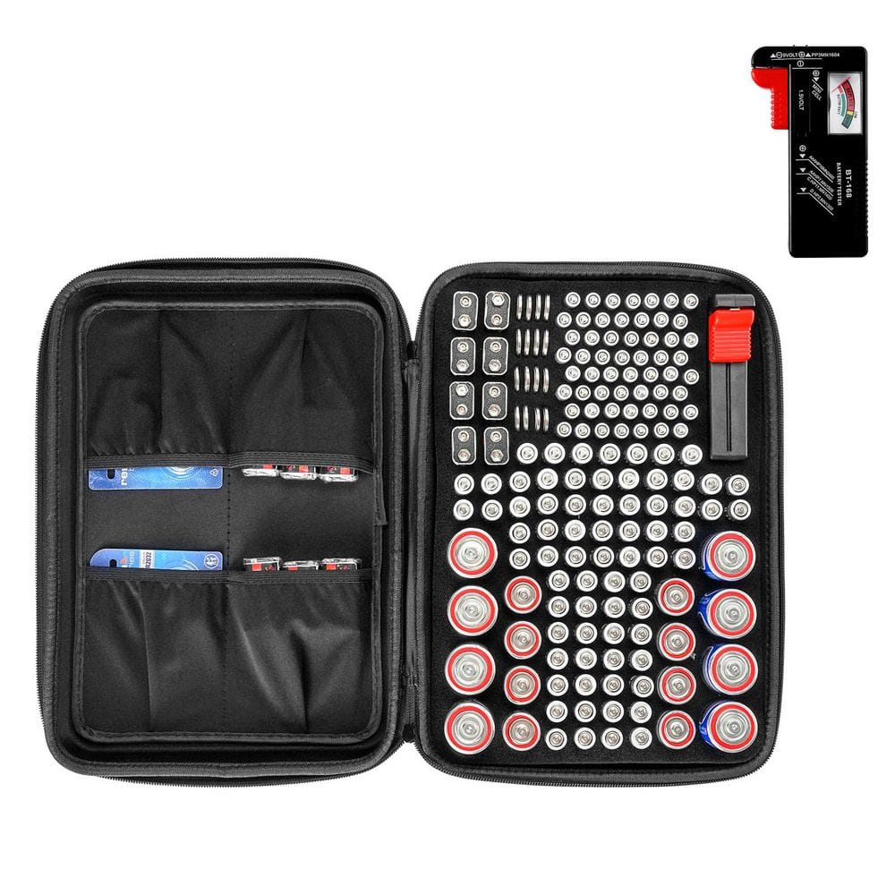 SKYSHALO Battery Organizer Storage Box with Tester