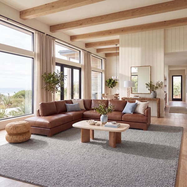 Natura 10 ft. x 14 ft. Silver Solid Area Rug