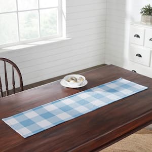 Annie 12 in. W x 48 in. L Blue Buffalo Check cotton Blend Table Runner