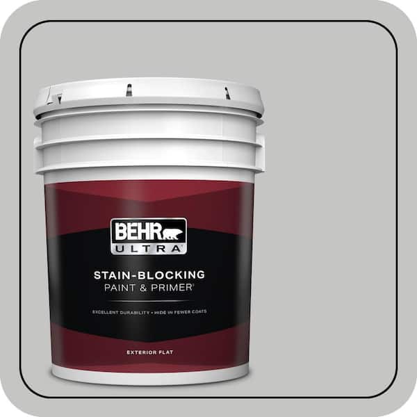 BEHR ULTRA 5 gal. #N520-2 Silver Bullet Flat Exterior Paint & Primer