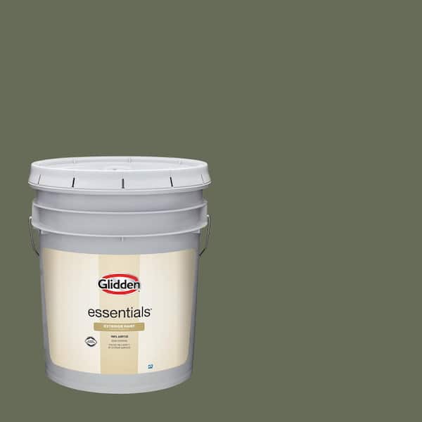 Glidden Essentials 5 gal. PPG1113-7 Olive Green Flat/Matte