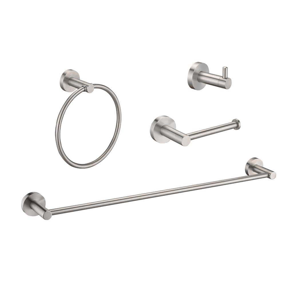 Aoibox Brushed Nickel 4 Pcs Bathroom Hardware Set includes Hand Towel