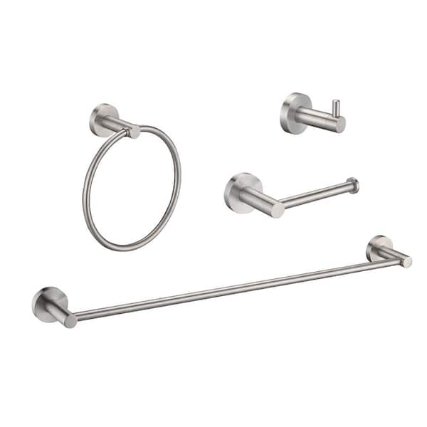 Brushed Nickel - Towel Hooks - Bathroom Hardware - The Home Depot