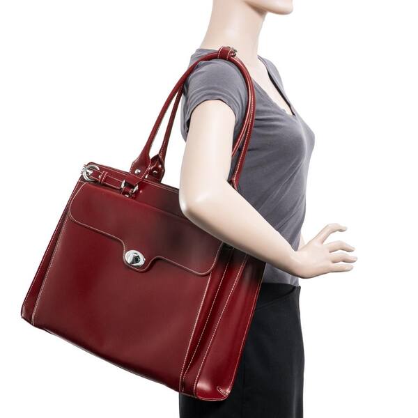 McKLEIN Winnetka 15 in. Red Top Grain Cowhide Leather Ladies ...