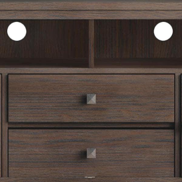 Farmhouse Brown Solid Wood 72" Wide TV Media Stand