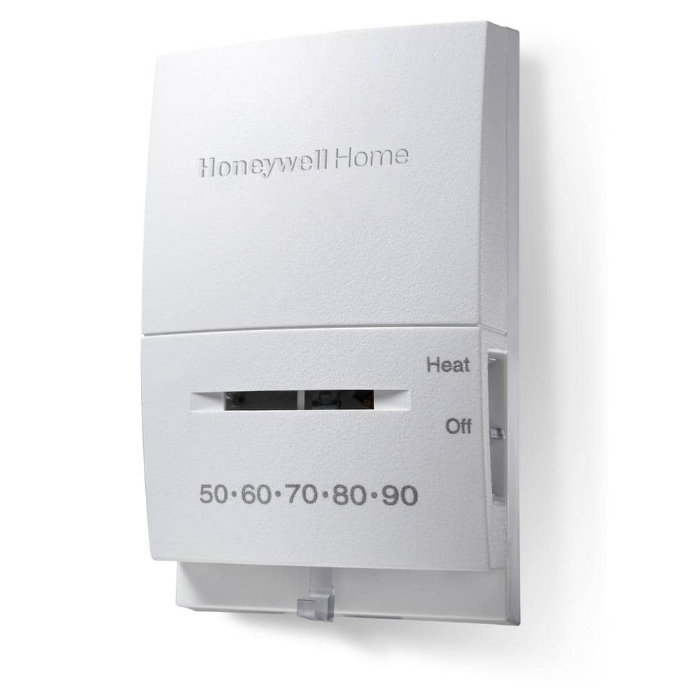 White Rectangular Manual Millivolt Heating Thermostat