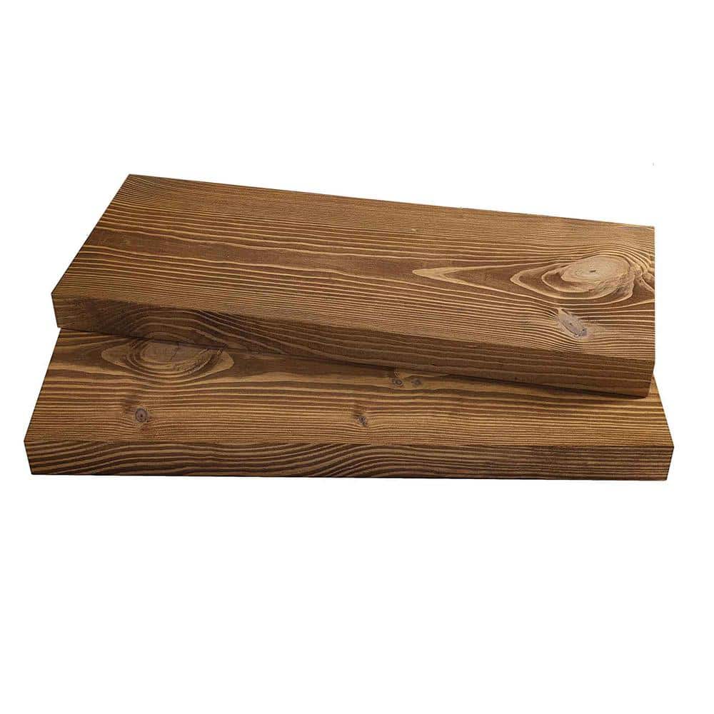 1.2 in. H x 16 in. W x 6.7 in. D Solid ​Wood Floating Wall Shelf (Set of 