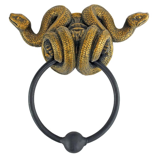 Design Toscano 6 in. x 6 in. Egyptian Cobra Goddess Towel Ring Wall Sculpture