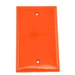 1-Gang No Device Blank Wallplate, Standard Size, Thermoplastic Nylon, Box Mount, Red
