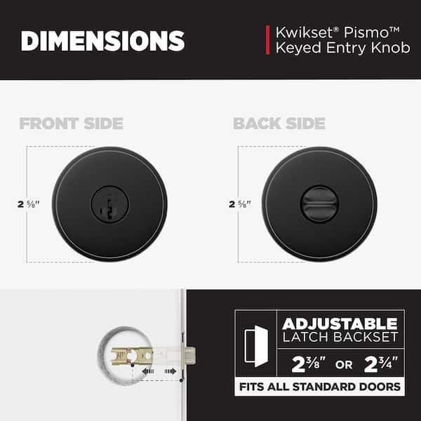 Pismo Round Matte Black Exterior Entry Door Knob Featuring SmartKey Security with Microban Antimicrobial Technology Pismo Round Matte Black Exterior Entry Door Knob Featuring SmartKey Security with Microban Antimicrobial Technology