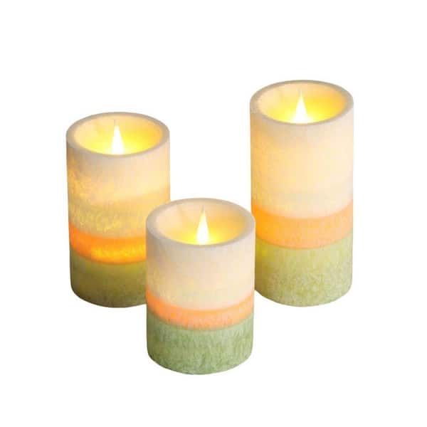 Color-Changing 6 in. x 3 in. Multicolor Real Wax LED Lantern with