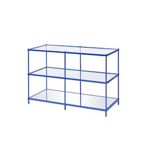 Upland 42 in. Blue Rectangular Glass Top Console Table