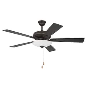 Eos 3 Light Bowl 52 in. Indoor Dual Mount Espresso Finish Ceiling Fan with Reversible Espresso/Walnut Blades
