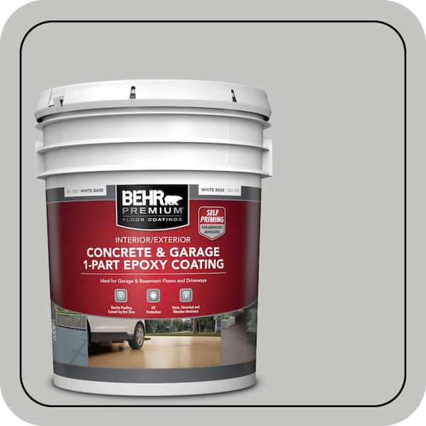 5 gal. #N520-2 Silver Bullet Self-Priming 1-Part Epoxy Satin Interior/Exterior Concrete and Garage Floor Paint
