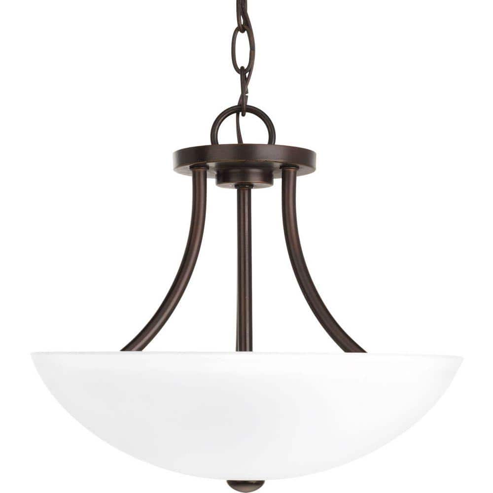 Antique Bronze Glass Bowl Semi-Flush Mount Light