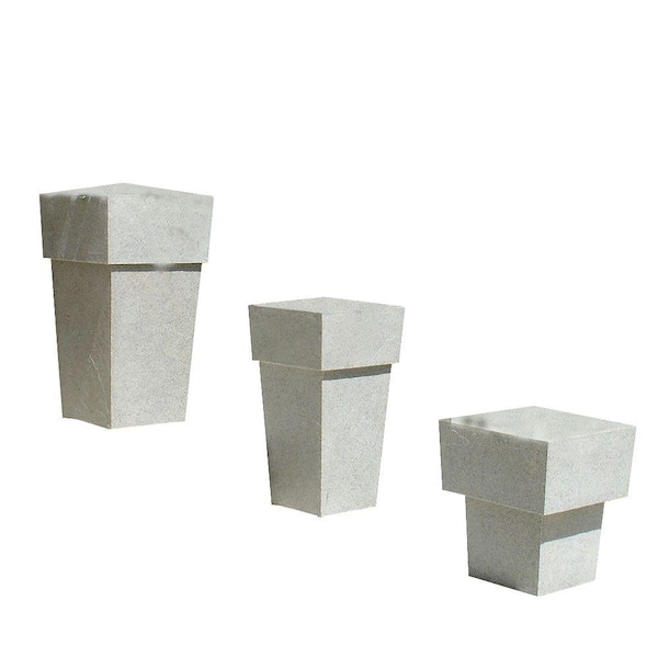 KutStone 15.5 in. Saratoga Speckled Granite Planter Set (3-Piece)
