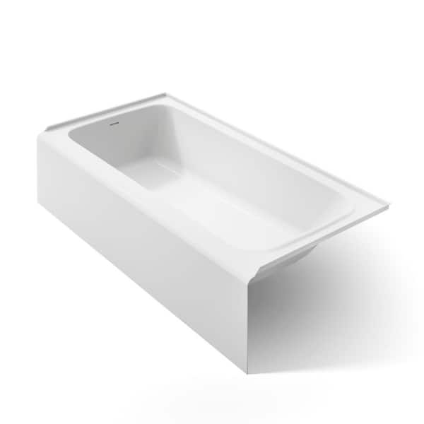 Avec 72 in. x 36 in. Soaking Bathtub with Left Drain in White