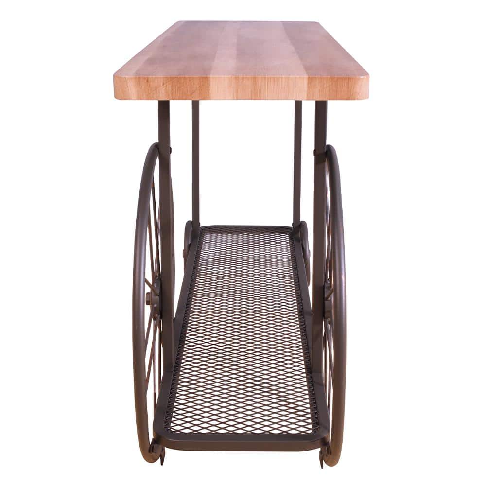 Francie 48" Oak and Antique Gray Industrial Console Table