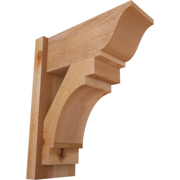 Ekena Millwork 8 in. x 22 in. x 18 in. Merced Traditional Rough Sawn Western Red Cedar Outlooker