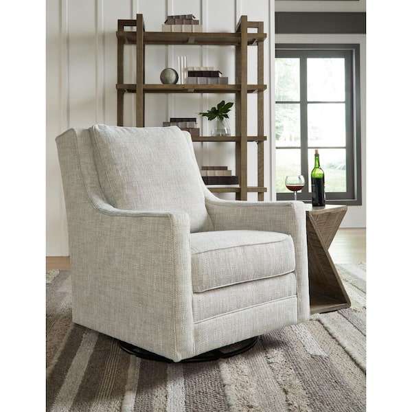 Kambria Beige Polyester Armchair with Removable Cushions and Swivel