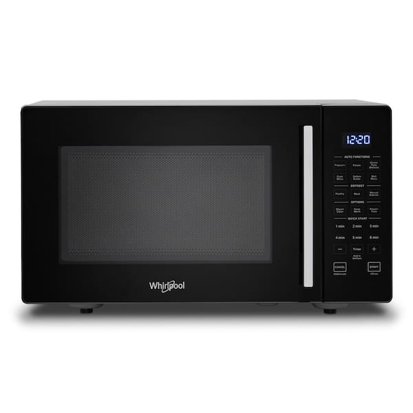 Whirlpool 19 in. 0.9 cu. ft. Countertop Microwave in Black with Add 30-Seconds Option