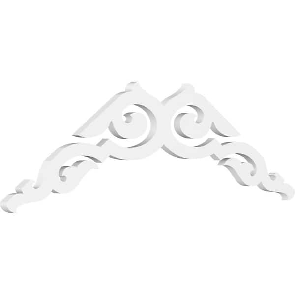 Ekena Millwork 1 in. x 48 in. x 16 in. (8/12) Pitch Rotherham Gable Pediment Architectural Grade PVC Moulding