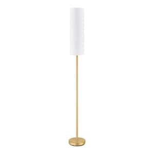 McCarthy 66.5 in. 1-Light Gold Floor Lamp with Slender Fabric Shade