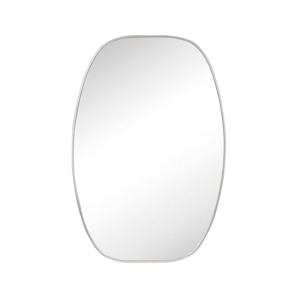 24 in. W x 36 in. H Rectangular Framed Wall Bathroom Vanity Mirror in Silver with HD Clear Glass price history on PriceWatchPro