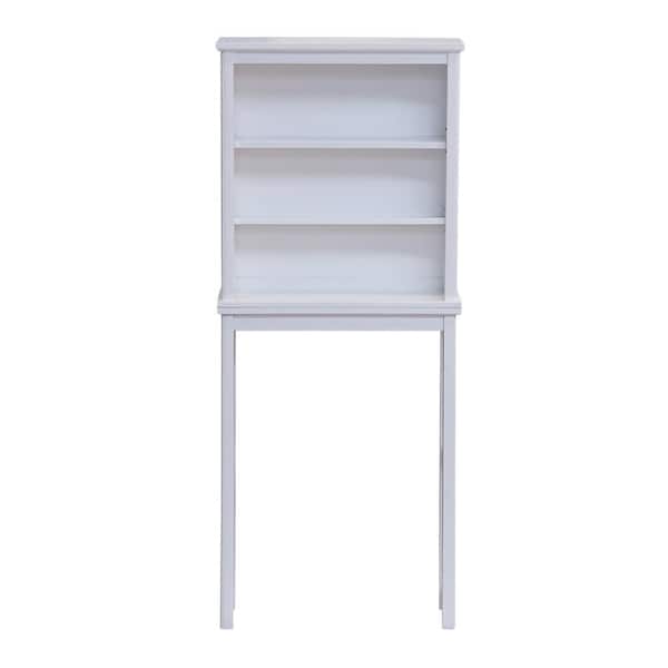 Alaterre Furniture Dorset 27 in. W x 66 in. H x 9 in. D White Over-the-Toilet Storage with Open Shelves