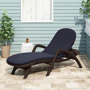 Primrose 28 in. x 36.0 in. Outdoor Patio Chaise Lounge Cushion in Navy Blue