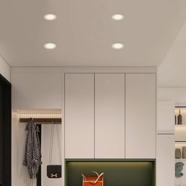 12-Pack 4 in. Ultra-Thin LED Recessed Ceiling Light with Junction Box, 2700K-5000K Dimmable Color Changing Downlight