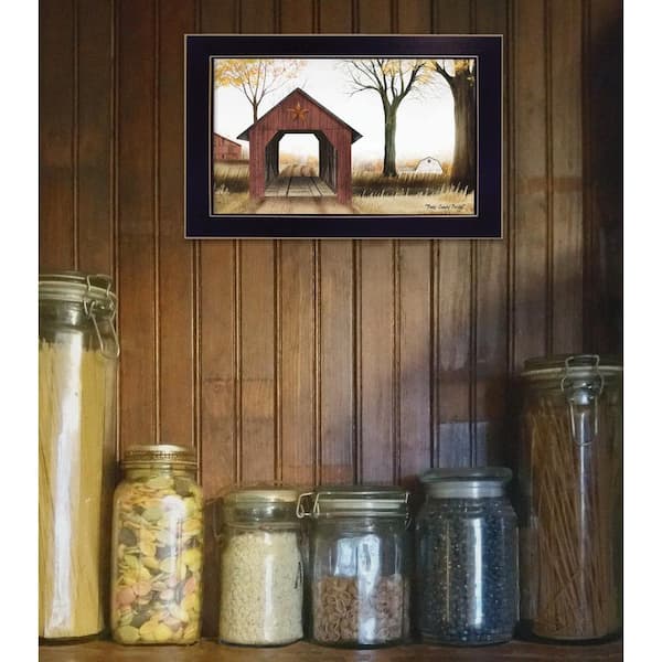 Unbranded 14 in. x 10 in. "Buck's County Bridge by Billy Jacobs" by Billy Jacobs Printed Framed Wall Art