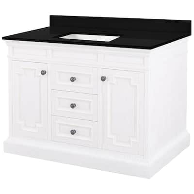 Home Decorators Collection Cailla 61 In W X 22 D Bath Vanity White Wash With Granite Top Midnight Black Trough Basin Ckwv6022d Bkt - Home Decorators Collection Abbey Vanity