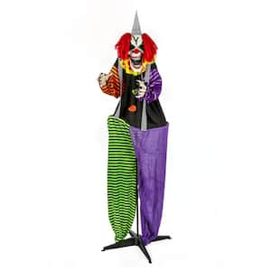 67 in. Animated Halloween Baggy Pants Clown, Sound Activated