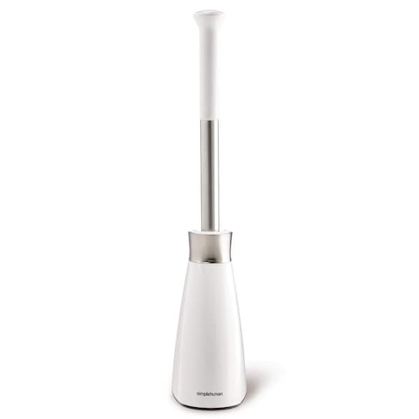 Toilet Brush with Magnetic Caddy Holder, White