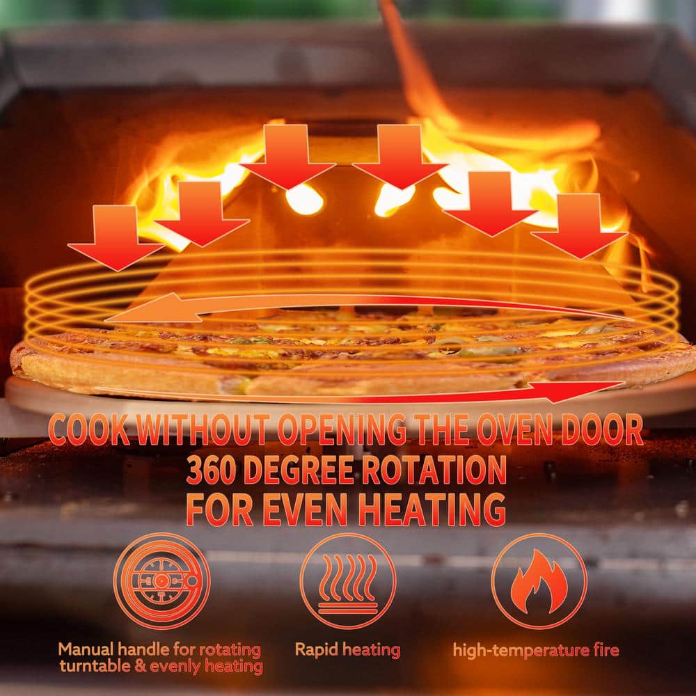 12-Inch Silver Stainless Steel Outdoor Wood Pizza Oven