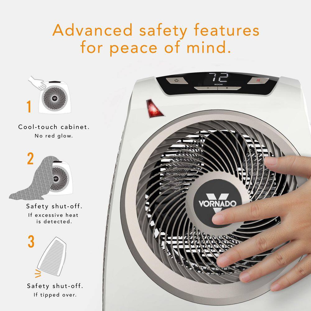 Vornado Glide Heat Whole Room Vortex Heater | 1500W Portable Space Heater With Auto Shutoff (Black)