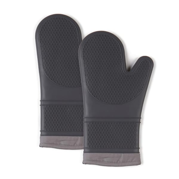 TOWN & COUNTRY LIVING Silicone Gray Oven Mitt (2-Pack)