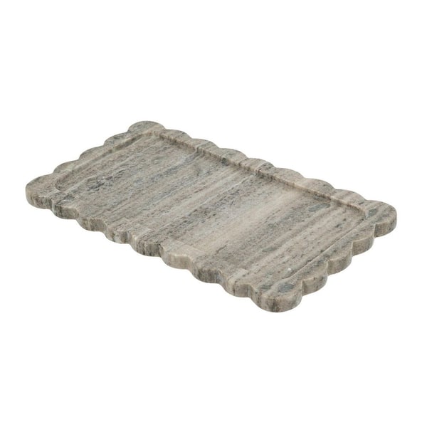 Avex 14x8x0. 7" Gray Marble Decorative Tray