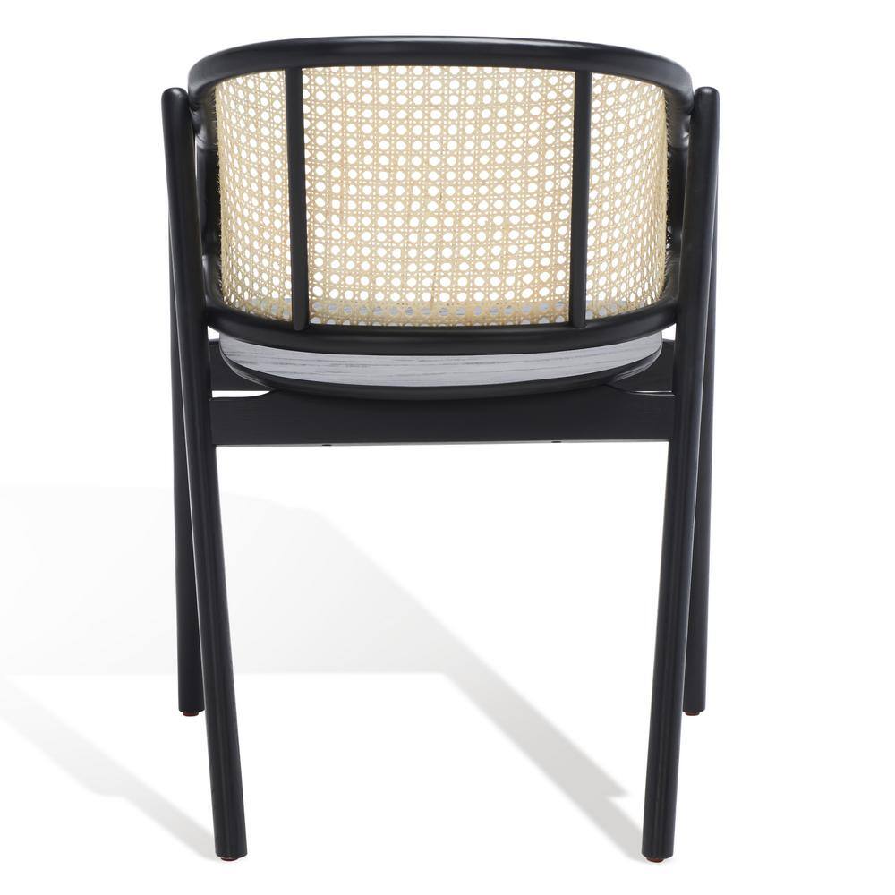 Emmy Black and Natural Rattan Cane Dining Chair