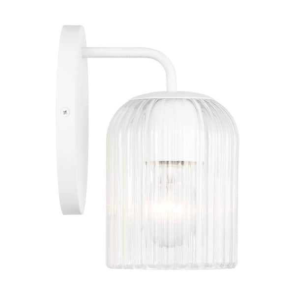 Generation Lighting - Eisele 5 in. W x 8 in. H 1-Light Matte White Dimmable Wall Sconce with No Bulb Included