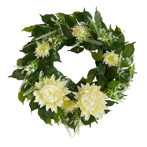 Nearly Natural 20in. Protea Artificial Wreath