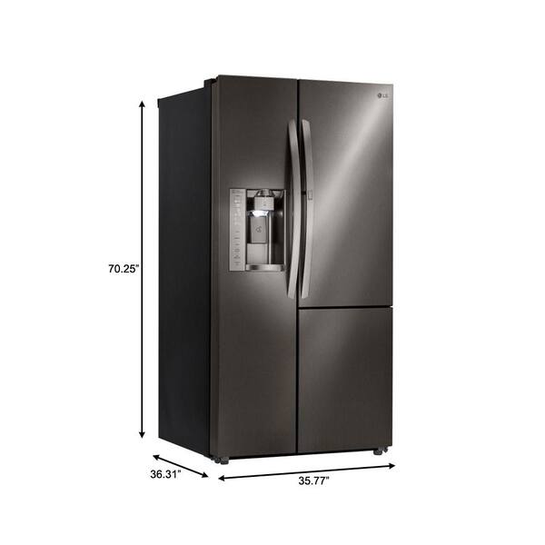 Lg Electronics 26 1 Cu Ft Side By Side Refrigerator With Coldsaver And Door In Door In Black Stainless Steel Lsxs26366d The Home Depot