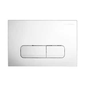 Wall Mount Dual Flush Actuator Plate with Rectangle Push Buttons, Chrome