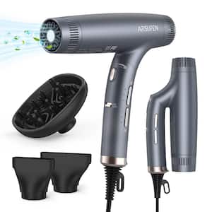 1500-Watt Lightweight Collapsible Dual Ion Hair Dryers Hair Dryer with Magnetic Nozzle, Dark Gray