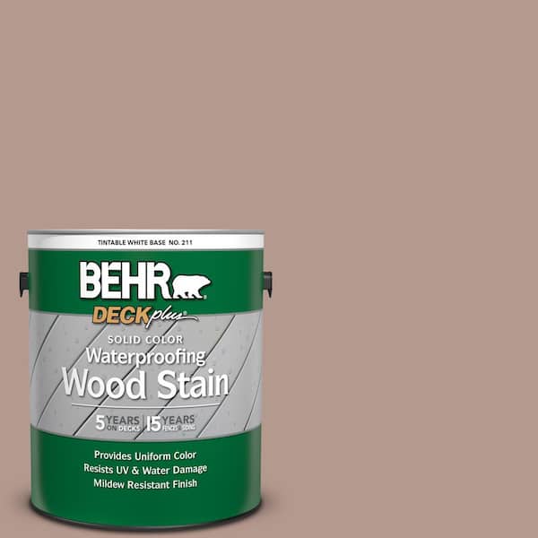 BEHR DECKplus 1 gal. #SC-160 Rose Beige Solid Color Waterproofing Exterior Wood Stain