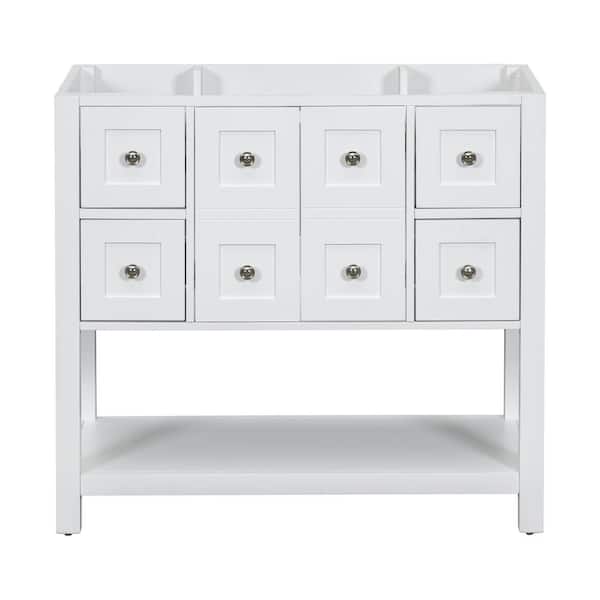 Unbranded 36 in. W x 18 in. D x 33 in. H Bath Vanity Cabinet without Top in White