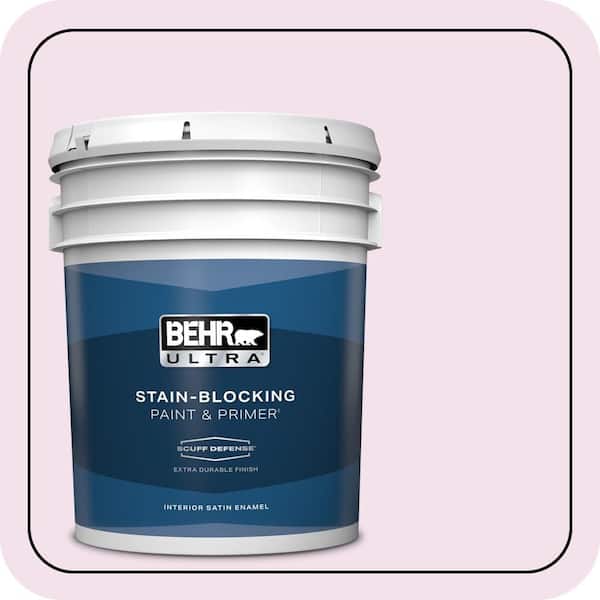 BEHR ULTRA 5 gal. #690C-2 Pink Amour Extra Durable Satin Enamel Interior Paint & Primer
